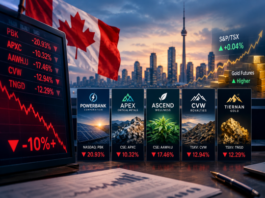 Why Are PowerBank (NASDAQ:PBK), Ascend Wellness (CSE:AAWH.U) and Tiernan Gold (TSXV:TNGD) Down More Than 10%?